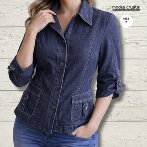 Modes Crystal Denim Jacket – Blue | Size 8